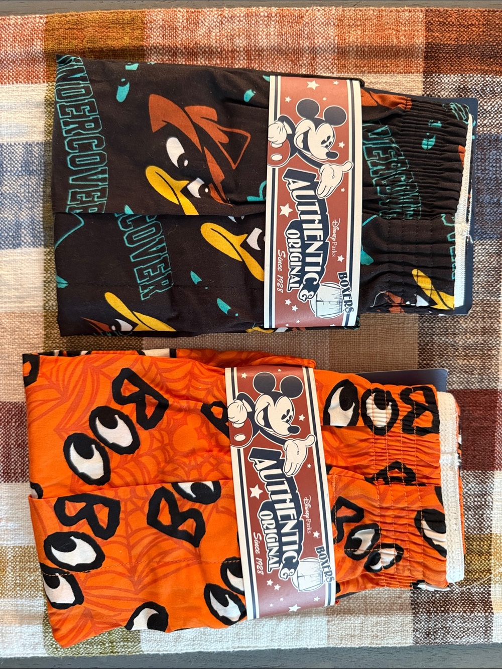 Disney Mens’ L Boxers- Black & Orange Halloween Boo, Black Perry the Platypus